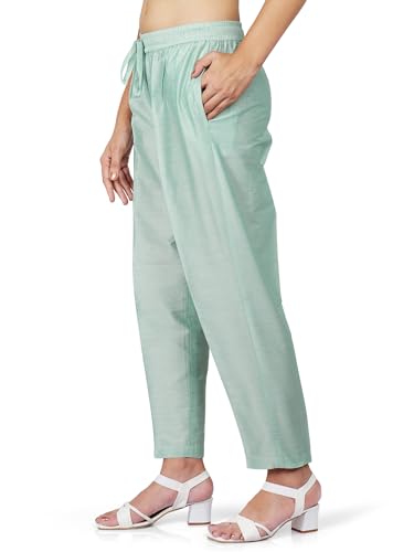 Image of Trouser Pants for Women,Stylish Trousers for Woman for Kurti Relaxed & Regular Straight fit Palazzo,Ethnic Bottom Formal Pants for Women Office wear Casual & Daily Use