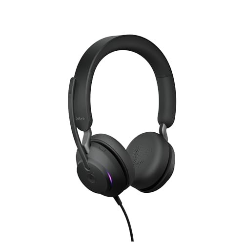Image of Jabra Evolve2 40 SE - Wired Stereo Headset with Noise Cancelling and 3 Microphone Technology - USB-C Cable - Certified for MS Teams - Also Compatible with Other Platforms - Black