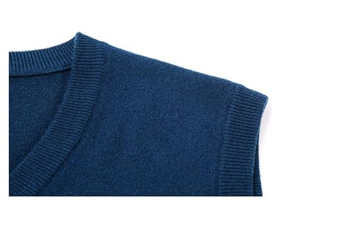 Men's Thickened Wool Knitted Vest Business Casual Solid Color Sleeveless Formal Vest4