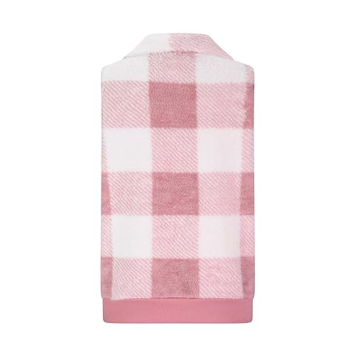 Aymnlox Zipper Vest for Women Plaid Printed Plush Coats Lapel Collar Sleeveless Fleece Jackets with Pockets Open Front Coat3