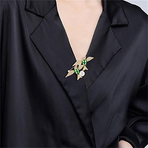 Broche oiseau ailé épais micro-sets de zircone et épingle corsage perlé - 6