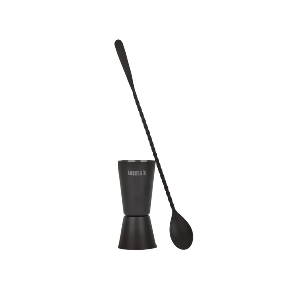 Bab Louie & Co. Stainless Steel Peg Measure & Spoon (Black)