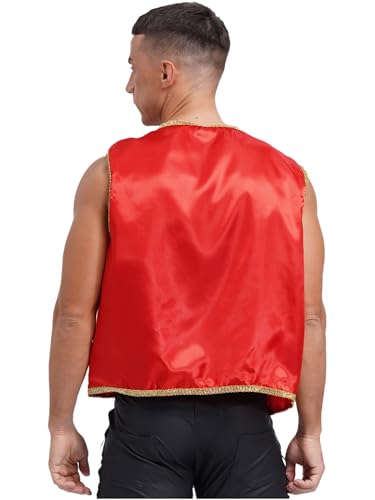 Men's Arabian Prince Vest Tops Sleeveless V Neck Vest Cardigan Waistcoat for Halloween2