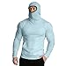 Men's UPF 50+ Sun Protection Hooded Shirt with Face Cover Summer Long Sleeve Lightweight Rash Guard Shirts Tops