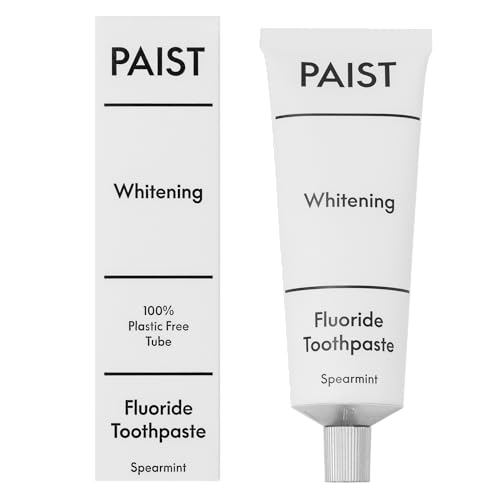 PAIST Whitening - 100% Plastic Free Toothpaste - Natural & Vegan - Contains Fluoride - Abrasive Free - SLS Free - Made in UK (Spearmint Flavour)