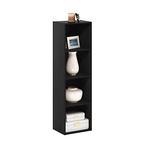 Furinno PASIR Book Shelf, 4-Tier Modern Bookshelf, Open Shelves Bookcase 9 x 12 x 42, Easy Assembly, for Living Room, Bedroom, Home Office, Blackwood by Furinno - Used condition - US$36.45