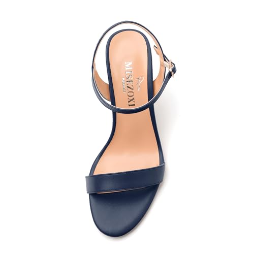 Womens Ankle Strap Block Heel Sandals, Chunky Heel Peep Toe Slingback Sandals, Open Toe High Heel Sandals with Buckle3.33