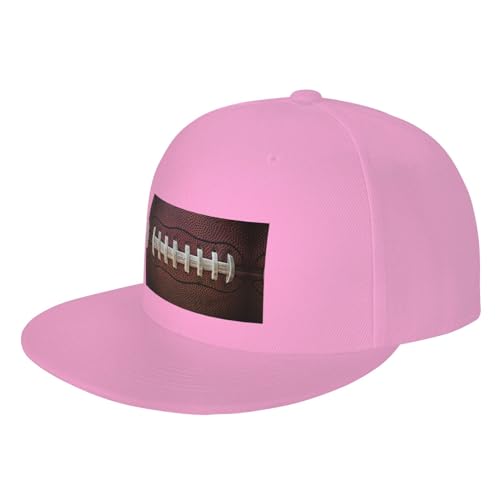 KoNsev Casquette de baseball réglable avec lacets de football américain pour homme, casquette de camionneur à bord plat, rose, taille unique