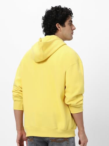 Image of Urbano Fashion Men's Cotton Solid Oversized Hooded Neck Sweatshirt