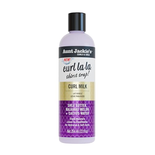 Aunt Jackies Curls & Coils Curl La La Thirst Trap Curl Milk 12 fl oz - Triple Moisture Leave-In Conditioner for Hydrated and Soft Curls