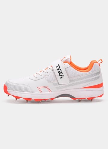 Image of TYKA Cricket Shoes Spikes for Men | Synthetic PU Upper | Genuine Rubber and Phylon Sole | Lace Closure | Field Sports Shoes | Grip Support | Practice & Match Play