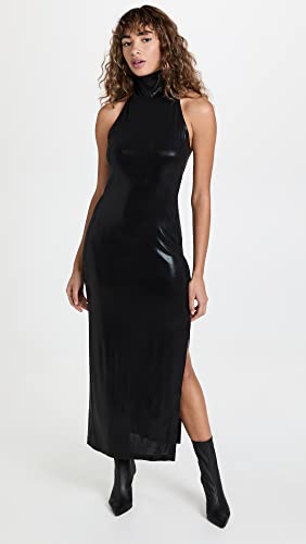 Image of Norma Kamali Women's Halter Turtle Side Slit Gown