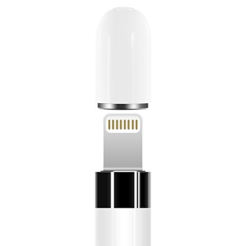 iMangoo Apple Pencil Cap, ipencil Tapa magnetisch Uso de Repuesto para Backup Cap Cover Proteja Puerto Lightning Blanco