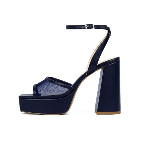 Image of Modatope Platform Heels for Women Chunky Heel Open Toe Ankle Strap Sandals