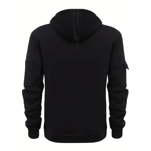Hoodies for Men Trendy Fall Quarter Zip Up Tactical Hoodie Pullover Vintage Long Sleeve Cargo Sweatshirt with Pocket2