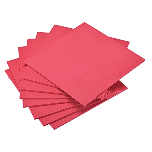 Image of uxcell Red EVA Foam Sheets 10 x 10 Inch 5mm Thickness for Crafts DIY Projects, 8 Pcs