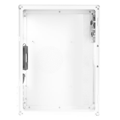 Gabinete Tacens NOVAX para PC, ultra compacto Micro-ATX, diseño ultra resistente de metal completo, 1 ventilador trasero de 80 mm, torre mini con gran capacidad interna, blanco miniatura 5