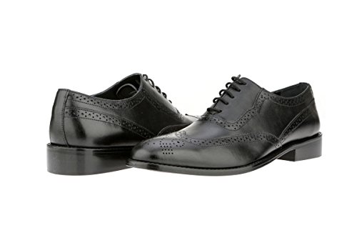 Image of Mens Tread Design & Plain Genuine Leather Lace Up Oxford Dress Shoes
