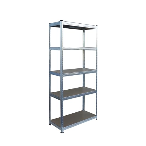 Relaxdays Estantería Carga Pesada 5 Niveles, 180x60x30cm, hasta 875kg, Acero, Plateada