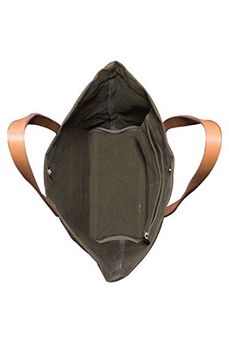 Image of AQVA Cotton Thick Canvas Tote Bag for Women (17.5 inchx13 inchx6 inch) | Trendy Stylish Multipurpose Handbag with Inside Pockets and Zipper | Shoulder Bag for Shopping, Beach, Travel and Work