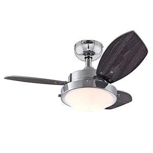 Westinghouse Lighting 7224100 Wengue Indoor Ceiling Fan with Light, 30 Inch, Chrome