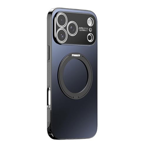 Coque iPhone 17 Pro Max avec anneau rotatif et housse magnétique antichoc noire