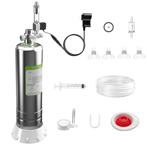 FZONE 2.5L Upgraded Aquarium CO₂ System with Complete Accessories, CO₂ Generator kit with Integrated Solenoid & Bubble Counter, Safety Valve, Main Switch for Planted Tanks