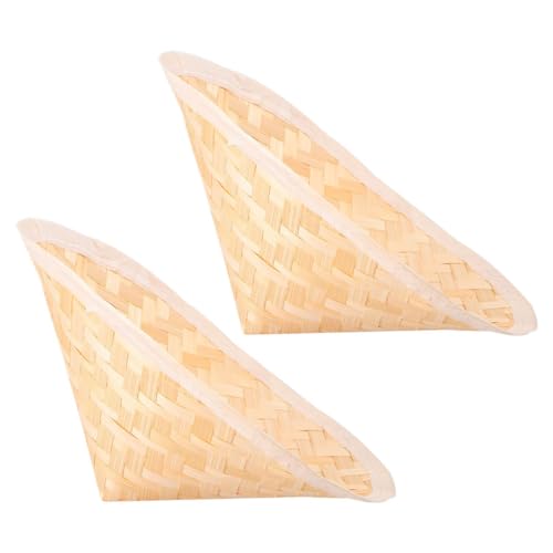 2pcs Boys and Girls Bamboo Hat Chinese Style Summer Sun Hat Fine Weaving and Comfortable Fit