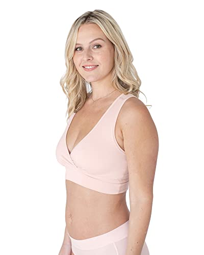 Image of Kindred Bravely French Terry Racerback Nursing Sleep Bra for Maternity /Breastfeeding (Soft Pink, X-Large)