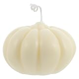 Healeved Vela Aromática Compacta en Forma de Calabaza Color Crema, Ideal para Ambientar en Festividades Otoñales