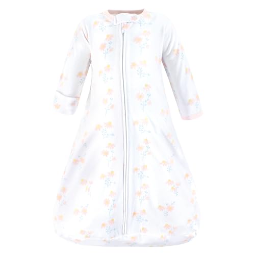 Image of Hudson Baby Unisex Baby Cotton Long-Sleeve Wearable Sleeping Bag, Sack, Blanket, Mixed Daisy, 3-9 Months