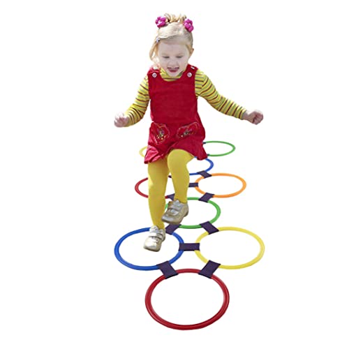 Hopscotch Ring Game speelgoed, 10 veelkleurige plastic ringen en 9 connectoren voor binnen- of buiten voor meisjes en… - Image 6