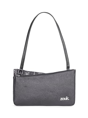 Image of ZOUK Kiya Small Shoulder Bag for Women - Dual-Sided Shoulder Bag with Criss-Cross Design| Handcrafted Purse with Dual Zipper Compartments & Water-Resistant Lining |
