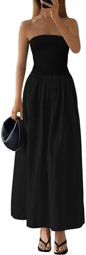 PRETTYGARDEN Women 2026 Summer Elegant Strapless Maxi Dress Tube ...