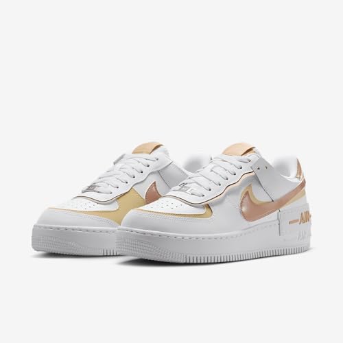 Nike Nike Air Force 1 Shadow Women's Shoes (DZ1847-111, White/Team Gold/White/Hemp) Size 9.5