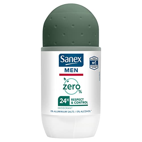 Sanex Men Zero% Respect & Control, Desodorante Hombre, Desodorante Roll-On, 50 ml