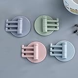 4 Packs Hanging Hooks Multifunctional Wall-Mounted Swivel Hooks Fashionable, 3 Rotatable Arms Round Sticky Hooks Wall Hooks for Hanging Adhesive Bathroom Kitchen Hooks Desk