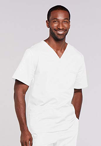 Image of Cherokee Scrubs for Men & Women V-Neck Scrub Top with 4 Pockets, Cotton Blend Soft Stretchy Easy Care Nursing Uniform - 4725