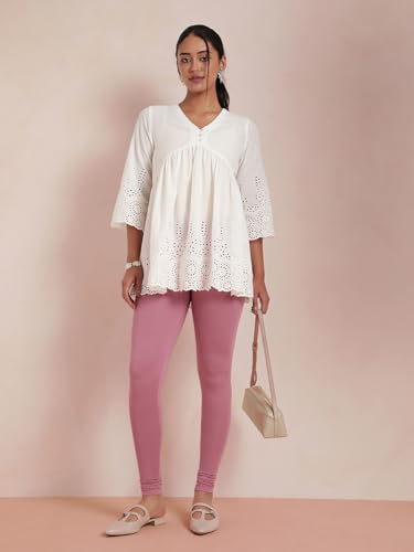 Image of TWIN BIRDS Tailored Cut and Classic Fit Super Stretchable Elastane Fabric Churidar Leggings for Women