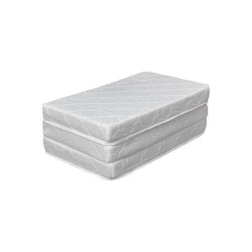 مرتبة فوم ثلاثية الطي من ريكسال هوم (180 × 90 × 10 سم مفردة) - مرتبة فردية قابلة للطي - غطاء متين محبوك - ابيض