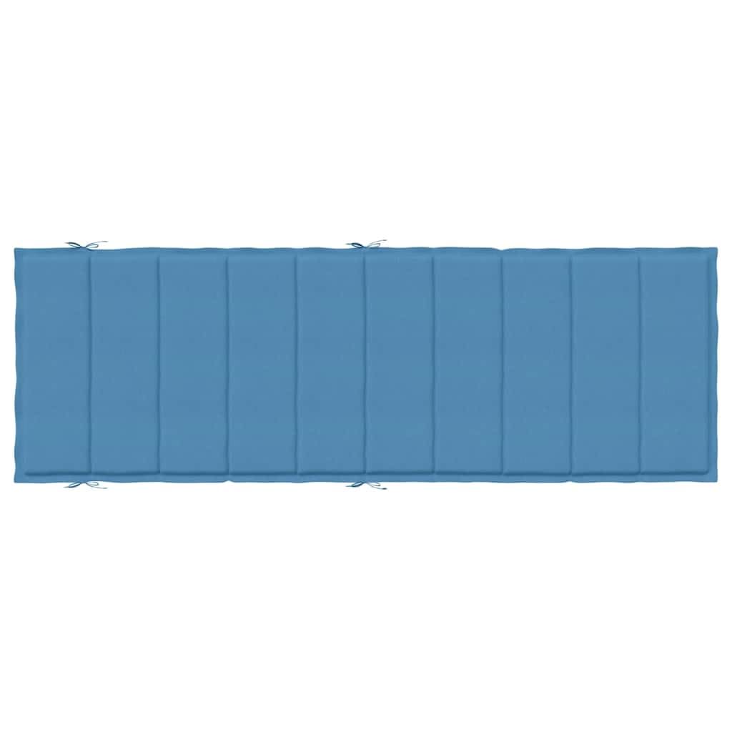 Cuscino per sdraio melange blu, 186 x 58 x 4 cm, tessuto