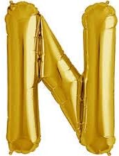 ToyNext Alphabet Foil Balloon(16 Inch) for Birthday Decoration,Baby Shower,Wedding,Festival,Party, foil Balloon Golden Color (Alphabet - N)