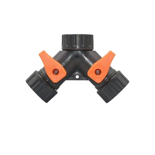 Divisor de manguera de jardín de 2 vías con conector en Y rosca universal 1/2 y 3/4 2