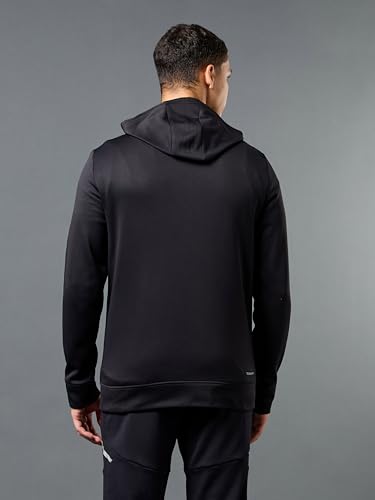 Image of TECHNOSPORT Mens Fleece Slim Fit Solid Regular Fit Hooded Jacket with Techno Warm+, Fast Dry for Winter Use