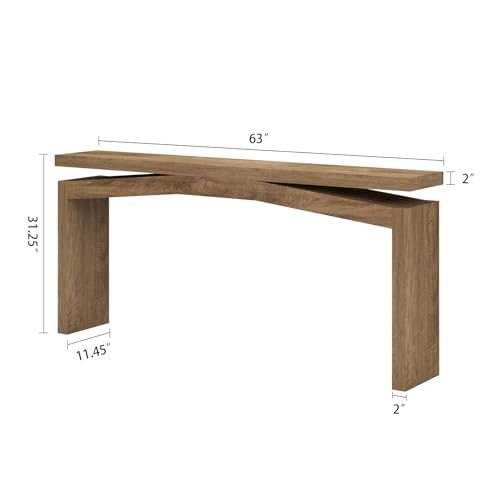 Epecoya Console Tables for Entryway 63-Inch, Natural Brown - Image 2