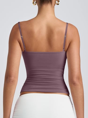 Image of PINKMSTYLE Women's Basic Double Lined Scoop Neck Tank Tops Adjustable Cami Tank Summer Sleeveless Tops