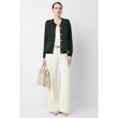 Image of Van Heusen Women's Regular Fit Full Sleeve Button Cardigan