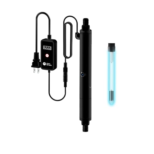 AquarMiracle U - VC Light for Aquarium with Timer, Amphibian in-Line & in-Tank U - V Green Bloom Clean Light, for Aquariums 40-75 Gallons(8W) by AquaMiracle - Used condition - US$12.10