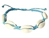  PULSERA CONCHAS COWRIE SURFERA SUPERVIVIENTES BRACELET COWRY AZUL