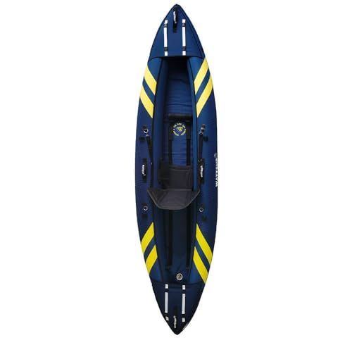 Kayak Inflable Wattsup CRUCIAN 1 Plaza - 340 x 95 cm (11'1'x37') - Carga máxima 180 kg - Paquete Completo de Remo + Bolsa + Asiento + Bomba